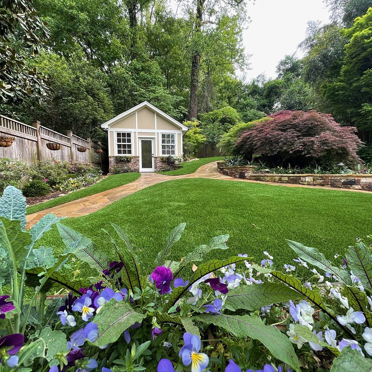 lawn with synthetic turf