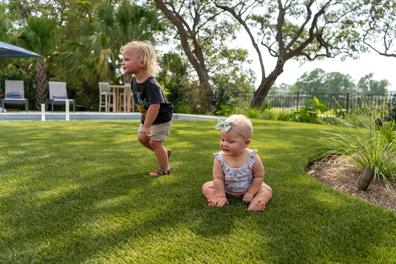 Kids on lawn